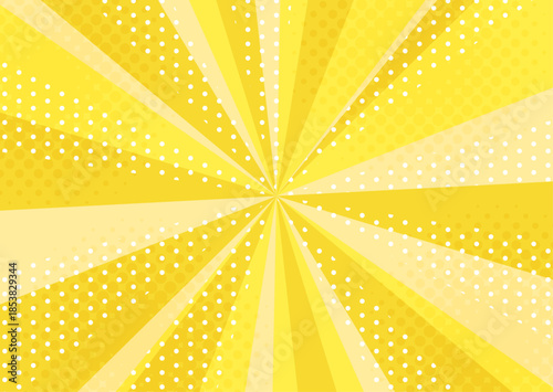 アメコミ風のポップな背景イラスト　集中線 黄色