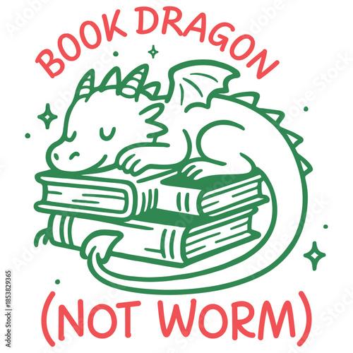 Book Dragon Shirt Design, Hand Drawn Book Lover T-shirt, Reading Quote Clipart, Hand Drawn Bookish Graphic, Cute Hand-drawn Line Art Illustration