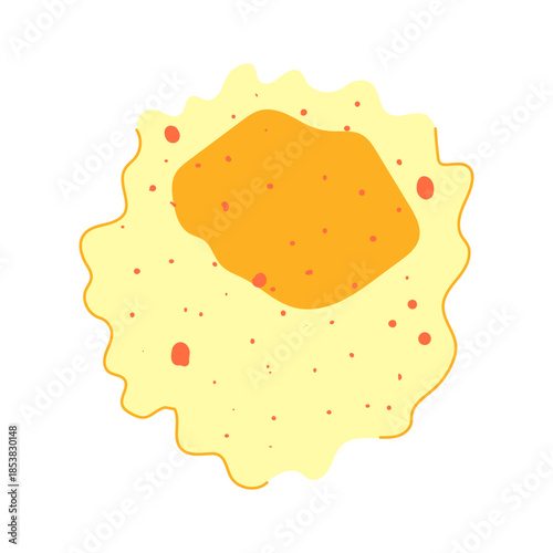 Immune system cell with an irregular shape and granular cytoplasm is floating, representing biological processes, disease fighting, and overall health and wellness