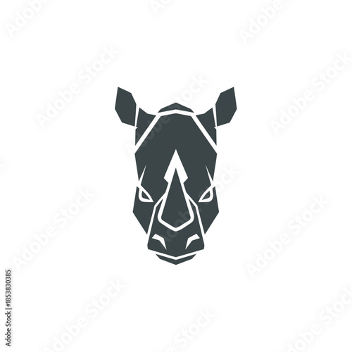 Minimalist Geometric Rhino Head Icon Vector for Strong Branding and Modern Logo Design
