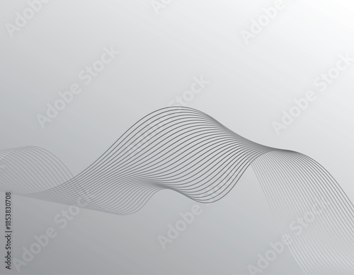 Waves lines gray vector background