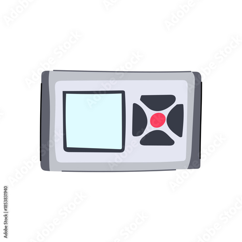 Laser meter device providing accurate distance measurement, featuring a clear digital display and control buttons for tools, construction, and engineering tasks