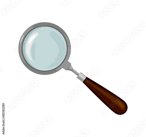 Clear View Magnifying Glass on White Background