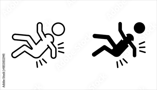 accident person icon set, of vector icons isolated on a white background.