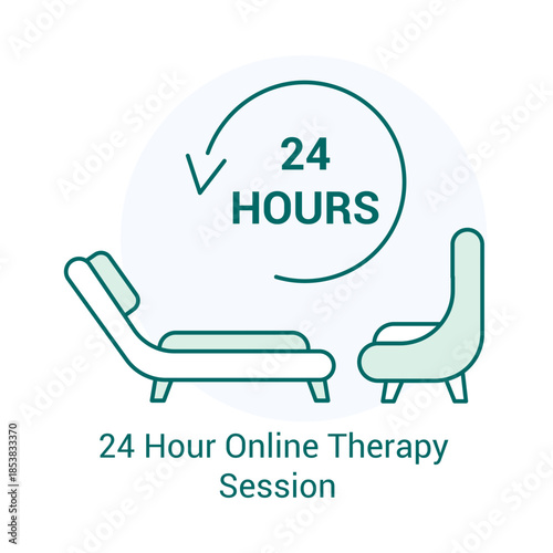 24 Hour Online Therapy Session Icon