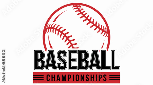 Striking baseball championship logo design featuring a classic ball graphic and bold championship text