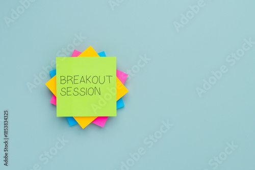 Tableau sur toile A stack of colorful sticky notes with text BREAKOUT SESSION