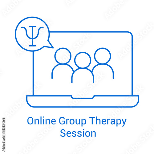 Virtual Psychological Support Meeting Icon