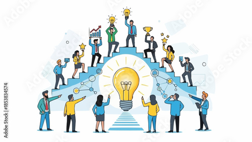 Teamwork and Innovation Leading to Success and Achievement.