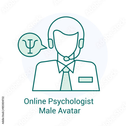 Online Psychologist Male Avatar Icon