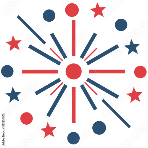 Firework Icon Flat Style for Celebration and Party Design. vector illustration of a star
