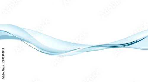 Elegant light blue wave on white background for design and modern technology