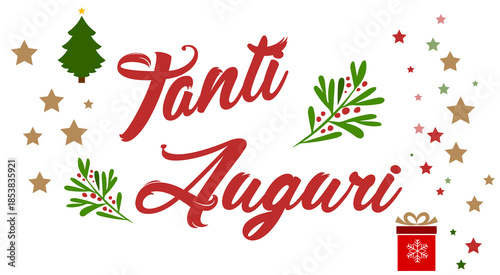 Tanti Auguri e Buone Feste , vi auguriamo un felice anno nuovo e un buon inizio scritta auguri buone feste natale capodanno felice e buon anno nuovo
