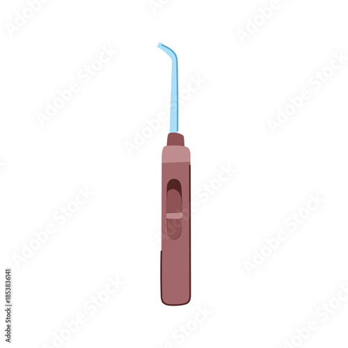 Oral irrigator tip, illustrating an essential tool for daily dental hygiene, meticulously cleaning between teeth and along the gumline for optimal oral health