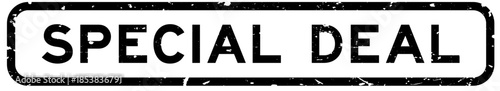 Grunge black special deal word rubber square seal stamp on white background