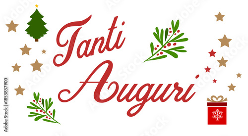 Bild auf Leinwand Tanti Auguri e Buone Feste , vi auguriamo un felice anno nuovo e un buon inizio
