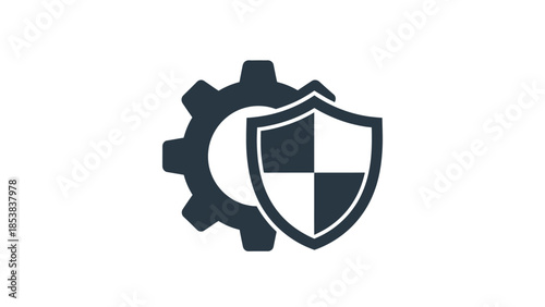 Simple icon representing system security data protection and technical support settings or configuration management