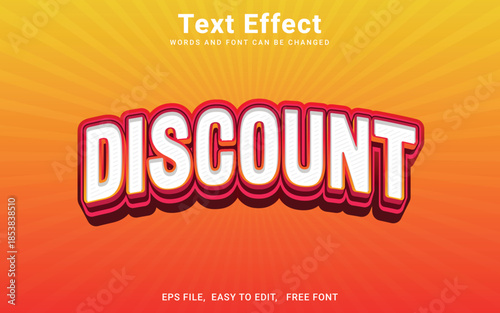 Editable text style effect - Discount text style theme.