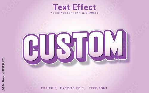 Editable custom text effect vector style in illustrator	