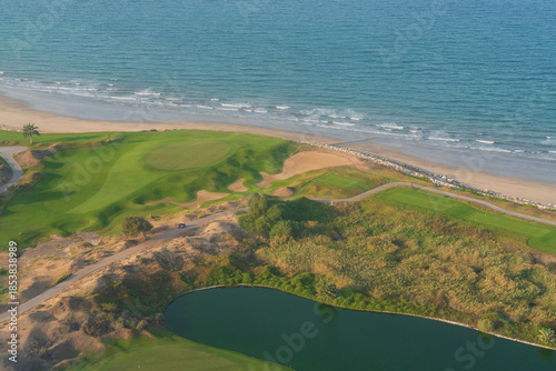 Panoramic view of the coastline Muscat, Oman
