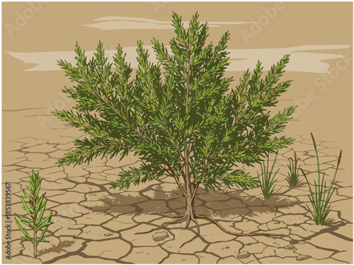 Desert Tree Survival Green Plant Cactus Sand Dunes Nature