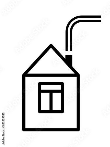House with smoke icon vector illustration