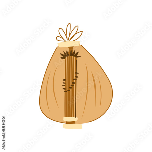 Sasando, a traditional string instrument from rote island, indonesia, featuring its unique body made from lontar leaves and multiple strings, representing rich cultural heritage and folk music