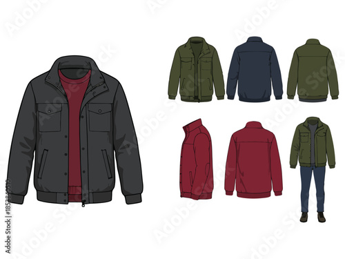 Illustrated Jacket Designs in Various Colors and Views