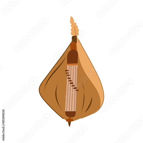 Sasando, a traditional indonesian string instrument from rote island, features a unique design with its fan like lontar leaf resonator and central wooden body