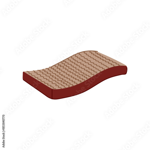 Corrugated cardboard scratching lounge providing a dedicated resting and claw filing surface for domestic cats, ensuring pet well being and protecting home furniture