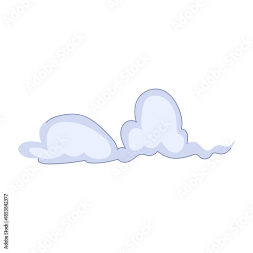 Stylized speed cloud or smoke puff creating a dynamic motion effect, representing acceleration, quick movement, or an energetic burst with a simple flat design