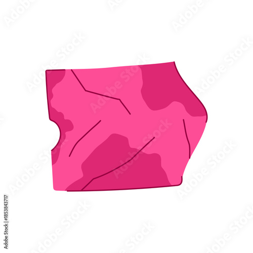 Torn pink paper scrap with textured blotches and a rough ragged edge, vintage grunge surface ideal as a graphic element, backdrop or blank communication space for design