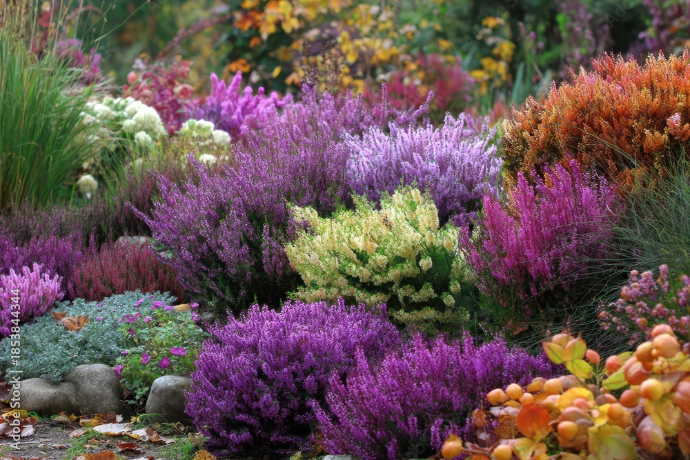 Obraz premium Autumn Garden: Planting Beautiful Purple Flower Bulbs in Nature's Palette