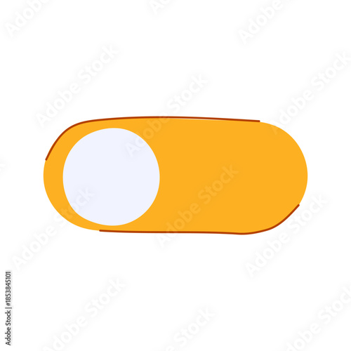 Toggle switch graphic element presenting an inactive or off position, symbolizing options, preferences, settings, control, or selection in digital user interfaces