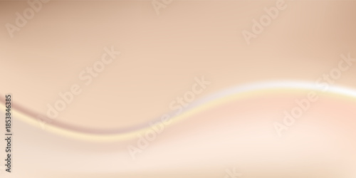 Beige background with smooth gradient, featuring soft, flowing wave lines. The background is elegant and beige, with a silky texture. Wave background vector. Beige background.