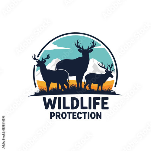 Three Deer Silhouettes Representing Wildlife Protection.
