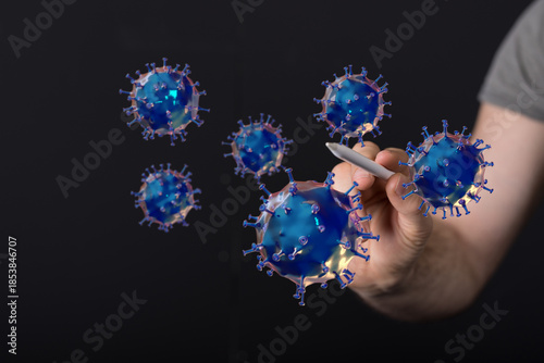 Hand drawing viruses, conce...