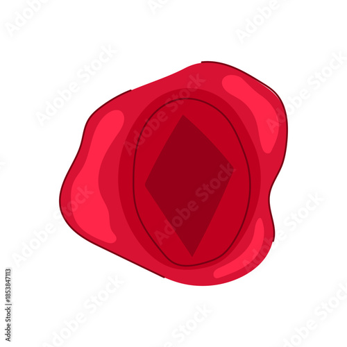 Red wax seal stamp creating an antique, vintage, and traditional emblem, providing security, privacy, and authenticity for documents or official announcements