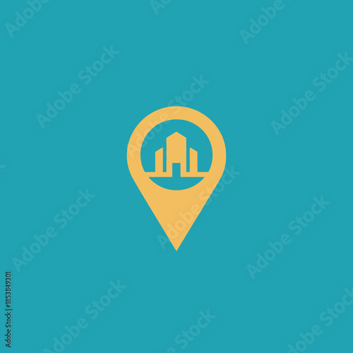 City Location Pin Icon Symbolizing Urban Navigation.