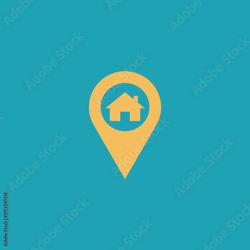 Home Location Pin Icon for Real Estate and Navigation.