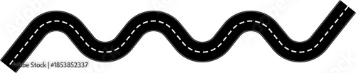 Roadmap curvy road. Roadmap with stages. Top view on a curved highway road map. Roadmap diagram Vector illustration, PNG, JPG. 