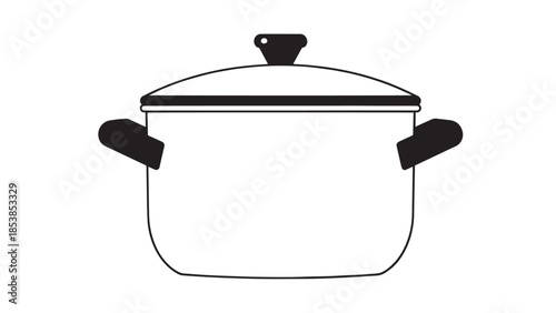 Illustration of a cooking pot with lid on a plain white background.