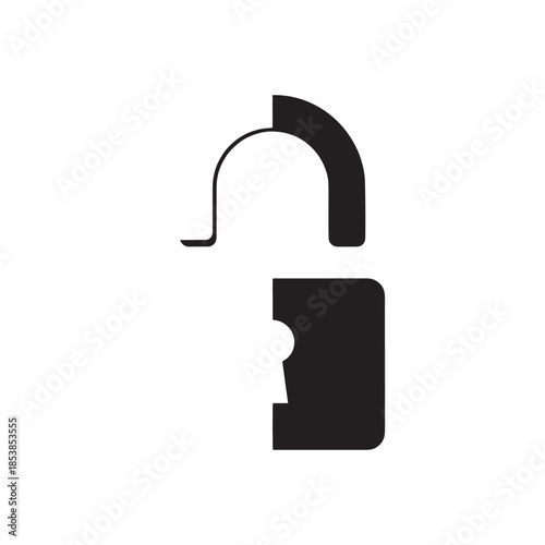 Open unlocked padlock icon representing security accessibility graphic.