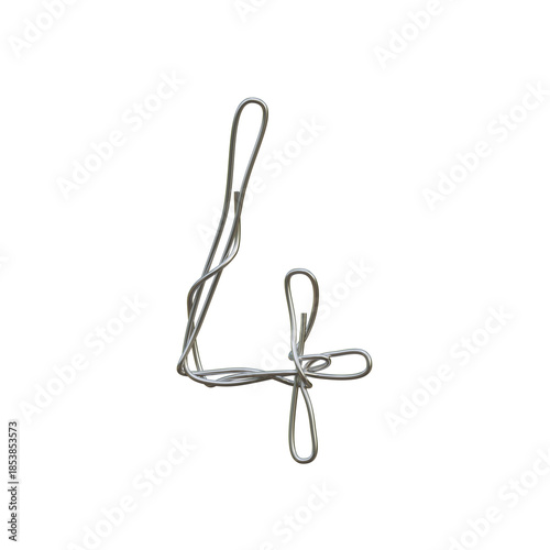 Metalic Wire 3D Alphabet or PNG Letters