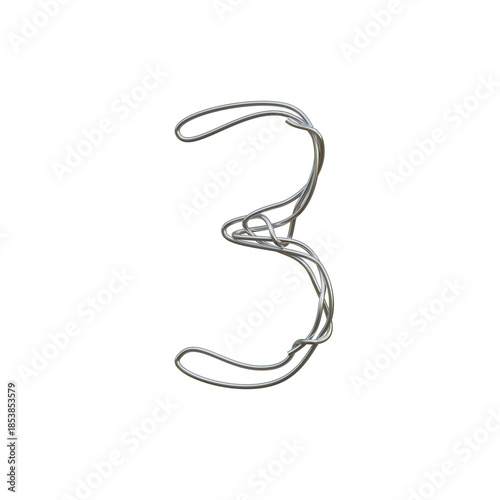 Metalic Wire 3D Alphabet or PNG Letters