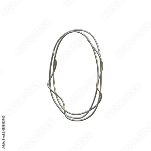 Metalic Wire 3D Alphabet or PNG Letters