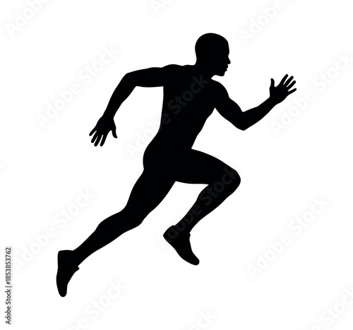 Running athlete silhouette vector illustration design on white background.