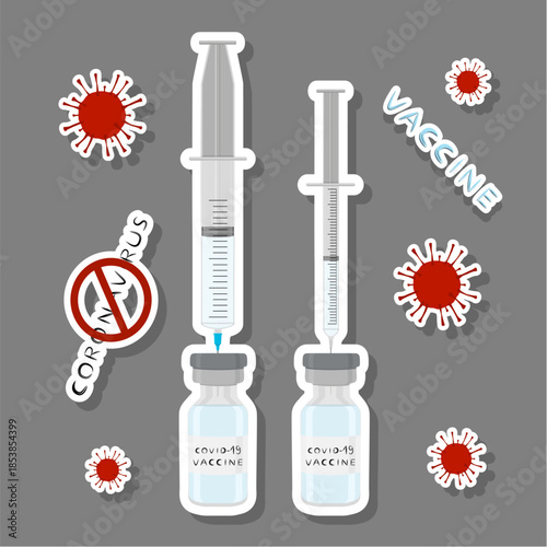Medical syringe of drug for injection vaccine