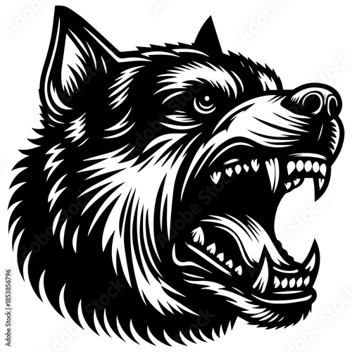 Tribal Wolf Head Vector Tattoo Illustration