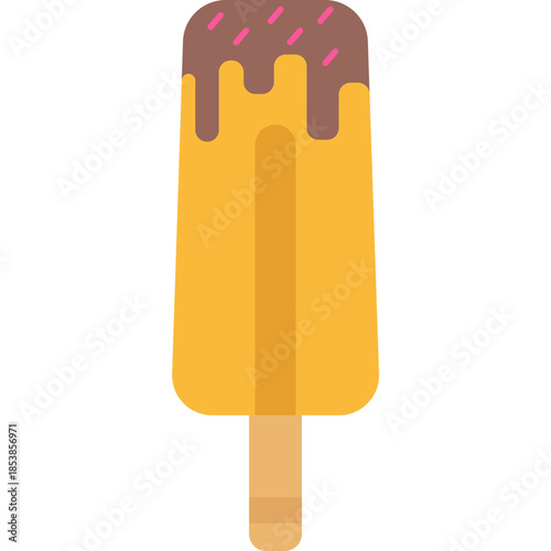 Ice Cream Love Icon Flat Style – Valentine’s Day Romance, Sweet Dessert, Cute Love Symbol